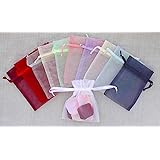 100 Pcs Organza Drawstring Pouches Gift Bags Assorted Colors 3x4 Inches