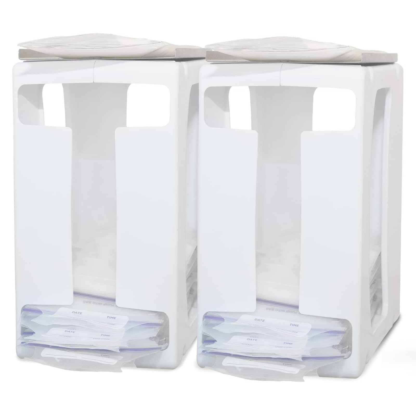 Photo 1 of Nurse & Nourish 2 Pack Breast Milk Storage Tower - Convenient Storage for Milk Freezer Bags - Efficiently Store in Freezer Organizer Tower Breast Storing Containers for Up to 120oz