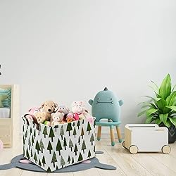 FXOCSHE Laundry Basket Green Hamper Fabric Laundry