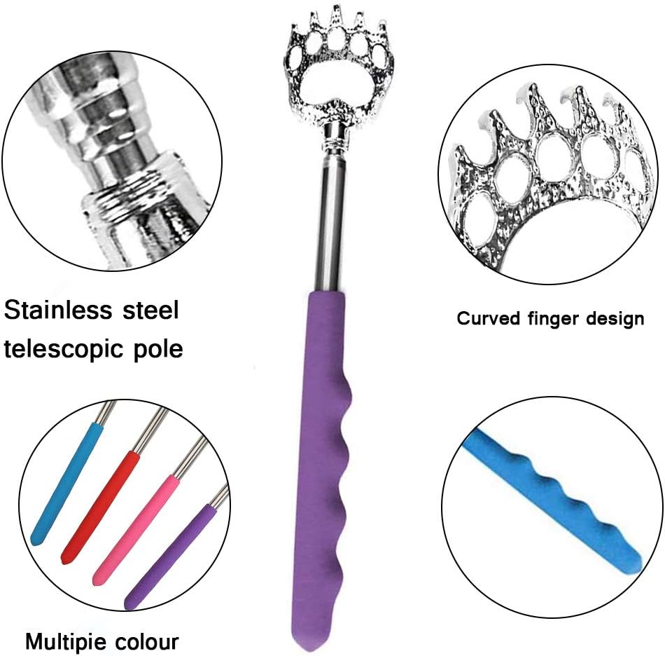 FANDE 10 pcs Telescopic Back Scratcher,Telescopic Bear Claws Metal Back Scratchers - Image 5