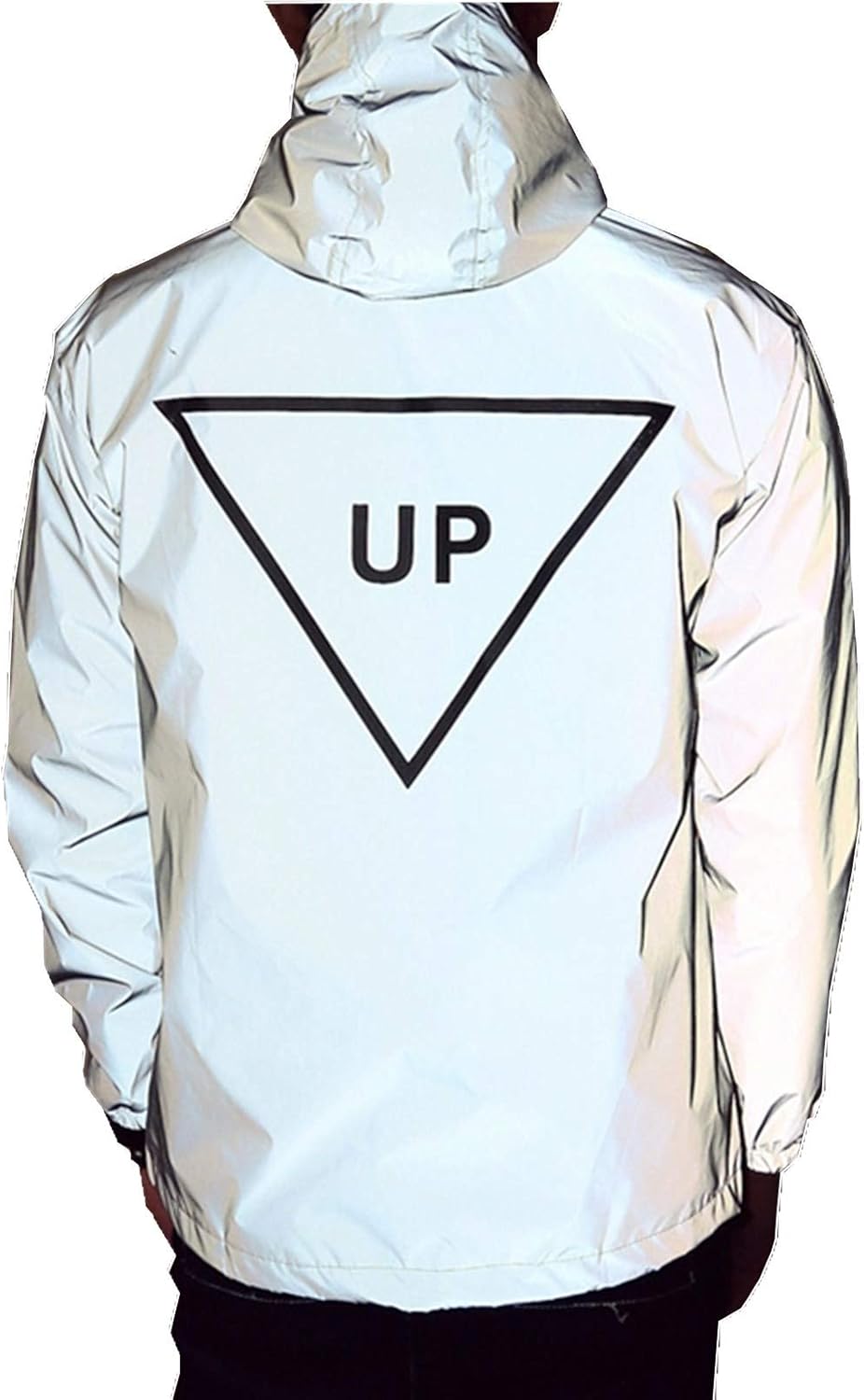 N\Y Mens Sport Reflective Jacket Coat Night Windbreaker Fashion Runing