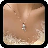 Andelaisi Boho Cute Bear Pendant Necklace Vintage Pick Star Bear Necklace Silver CZ Star Teddy Choker Minimalist Pentagram Teddy Chain Jewelry for Women