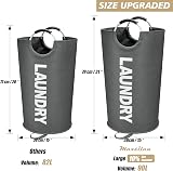Maxsilan 90L Large Laundry Basket Freestanding Collapsible Hamper Dark Grey view 3