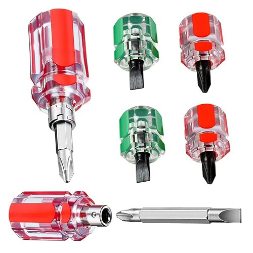6PCS Mini Stubby Screwdriver Sewing Machine Screwdriver Set, Small Flat