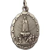 I G J MADONNA OF FATIMA MEDAL (OUR LADY OF FATIMA)- OVAL SHAPE -100% MADE IN ITALY - THE PATRON SAINTS MEDALS