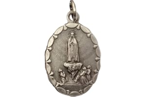 I G J MADONNA OF FATIMA MEDAL (OUR LADY OF FATIMA)- OVAL SHAPE -100% MADE IN ITALY - THE PATRON SAINTS MEDALS