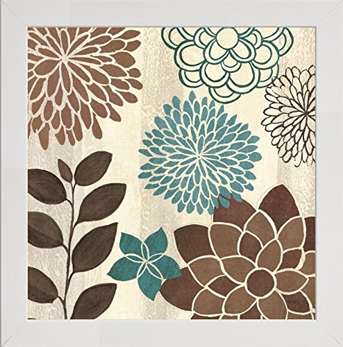 Frame Company Watson Range Abstract Garden Blue I by Veronique Charron, Photo Frame - 5 x 5 Inches, White