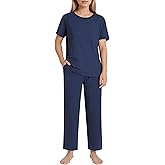 Latuza Women's Cropped Pants Lounge Set 2 Piece Outfits Short Sleeve Top