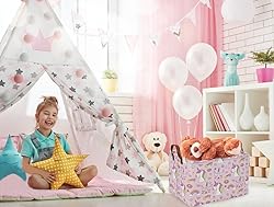 Sanjiaofen Rectangular Pink Unicorn Basket