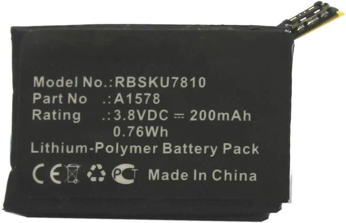 A1578 Watch Battery Replacement for S1 Apple Watch Series 1 A1802 and (1st Generation) A1553 38 mm(3.8v 200mah)