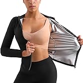 Sauna Suit Hot Sweat Body Shaper Jacket Waist Trainer Long Sleeve Zipper Shirt Workout Top