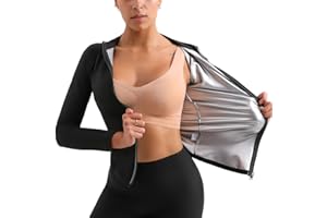 Sauna Suit Hot Sweat Body Shaper Jacket Waist Trainer Long Sleeve Zipper Shirt Workout Top
