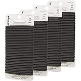 minihope Women's Elastic Hair Tiea, Black, 120 Count (Pack of 1), 4MM for Medium Hair.Value pack.…