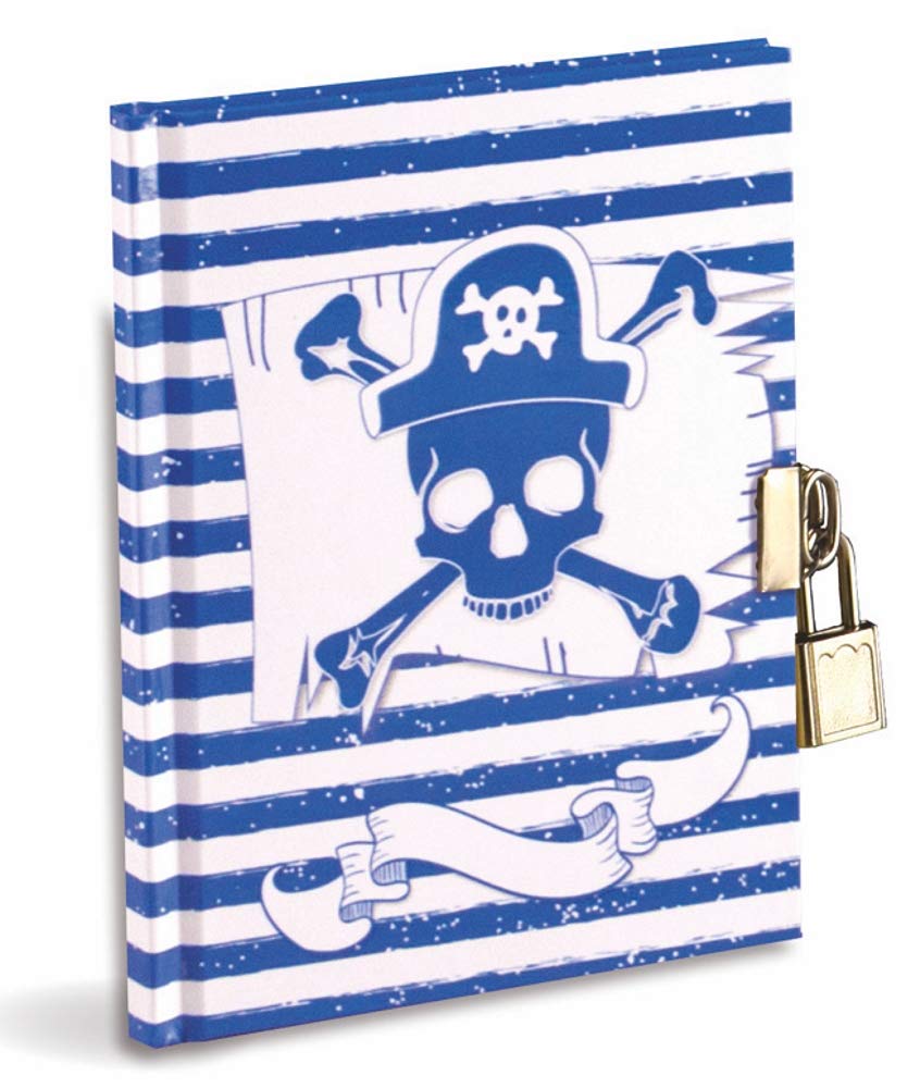 Secret Diary with Metal Lock and 2 Keys Size 14.5 x 18 cm, 64 White FG Equivalent to 128 Pg A Special Diary for Boys a Friend to Write Friendships Thoughts Loves, Skull