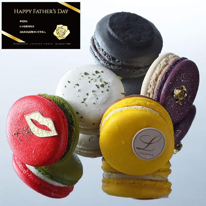 Amazon 父の日セット付き カード ルワンジュ東京 Luxe Macaron 5個 通常 父の日 プレゼント スイーツ ギフト 人気 高級 マカロン Louange Tokyo ケーキ 洋菓子 通販