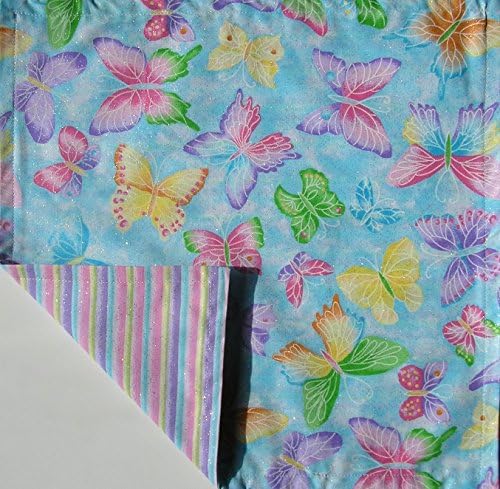 Kiddokins Cotton Cloth Napkin for Kids Lunchbox: Blue Butterflies Double Sided Napkin