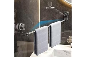 Suction Cup Towel Bar Retractable Towel Rack for Bathroom Drill Free Shower Towel Holder Stainless Steel Towel Rod for Kitche