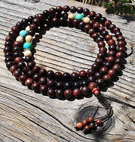 8mm Rosewood with Genuine Turquoise