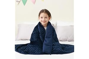 Mr. Sandman Weighted Blanket 7LBS 41 x 60 Inches, Minky Dots Heavy Blanket with Glass Beads, Soft and Cooling for School and 