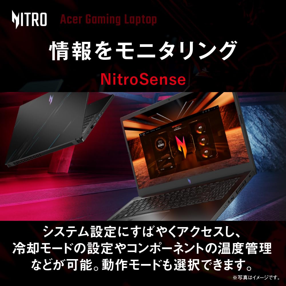 Acer ゲーミングノートパソコン Nitro V 15 GeForce RTX 4060 15.6インチ Core i7 16GBメモリー 512GB SSD フルHD 165Hz 3ms sRGB 100% IPS Windows 11 Home ANV15-51-N76Y46/6
