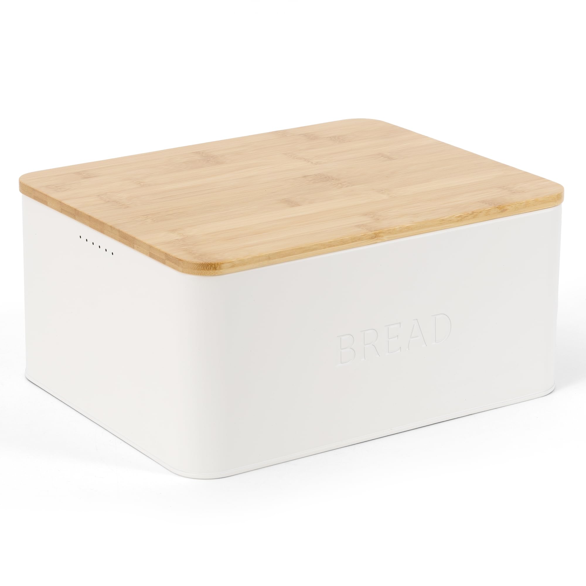 Nomotruc Bread Box With Cutting Board Lid Made With Bamboo Fiber, Bread Box For Kitchen Countertop Bread Container Holder Keeper Keep Fresh I14.4x8.3x5.6 In...