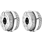 Amuefer 2PCS S925 Clip Stopper Spacer Charms for Pandora Bracelets, Pavé, CZ, Silver 14K Gold Rose Gold Plated, for Christmas Mothers Valentine's Day Graduation, Jewelry Gifts for Women