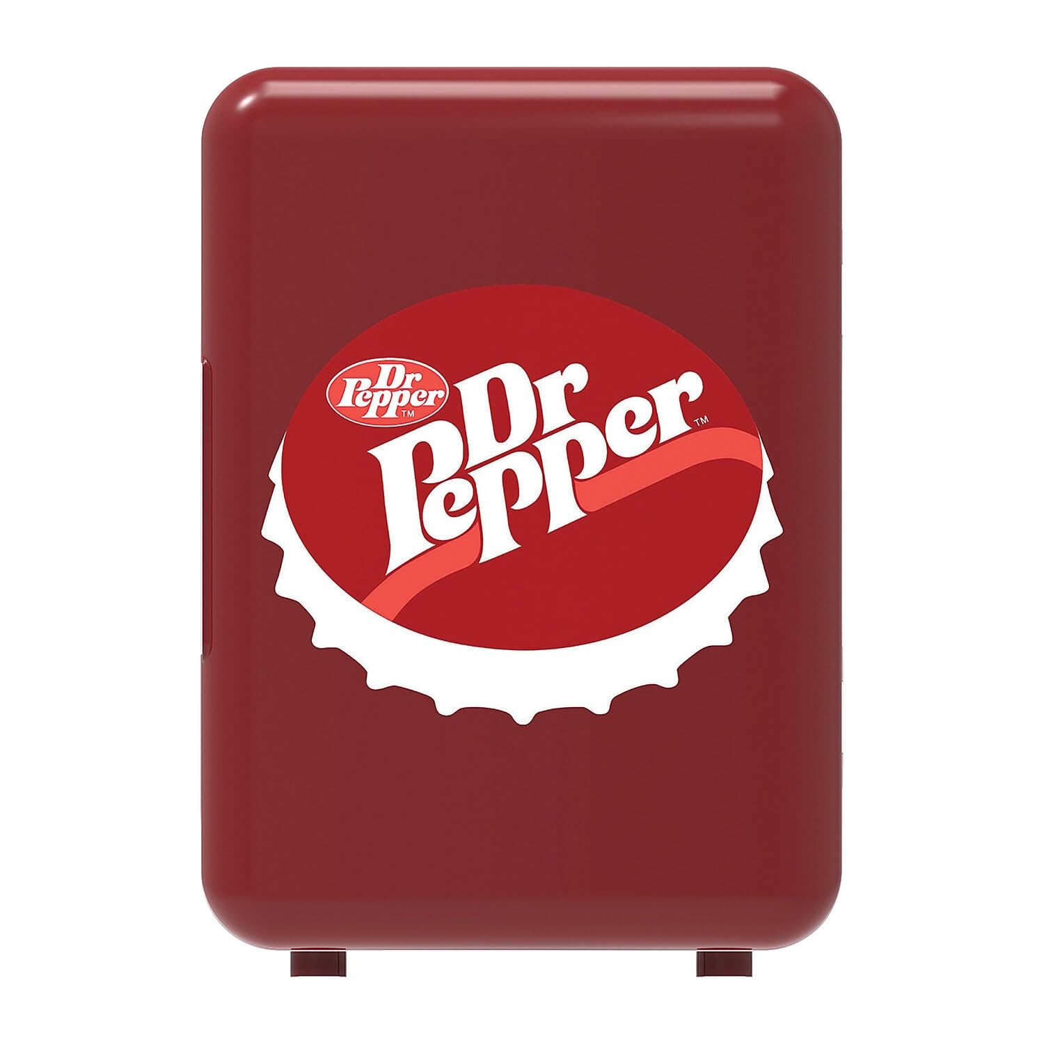 MIS153DRP Dr. Pepper Retro Mini Portable Compact Personal Fridge Cooler, 4 Liter Capacity, 6 Cans, Makeup, Skincare, Freon-Free & Eco Friendly, Maroon