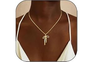 CHOISTILY Bow Necklace Gold Necklace for Women Bow Jewelry Gifts for Women Christmas Necklace Stocking Stuffers Bowknot Choker Pendant Necklace Christmas Gifts Women's Jewelry