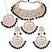 I Jewels Gold Plated Indian Wedding Bollywood Elegant Pearl Kundan Choker Necklace Jewelry Set for Women (K7058G)