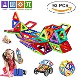 Magnetic Blocks, Magnetic Tiles for Kids, Magnetic Building Blocks Set Educational Toys for Boys and Girls (93 Piece)