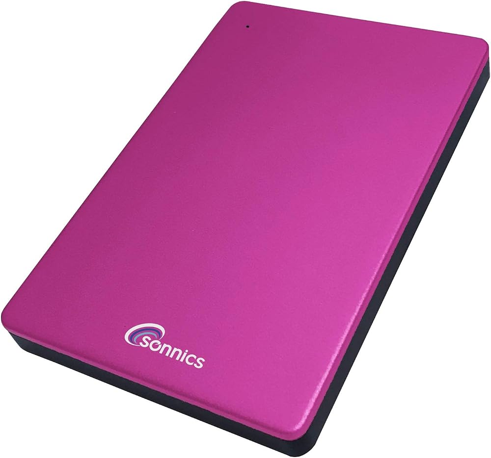 Sonnics 500GB Pink External Portable Hard Drive Type C USB 3.1 PC Mac TV Xbox