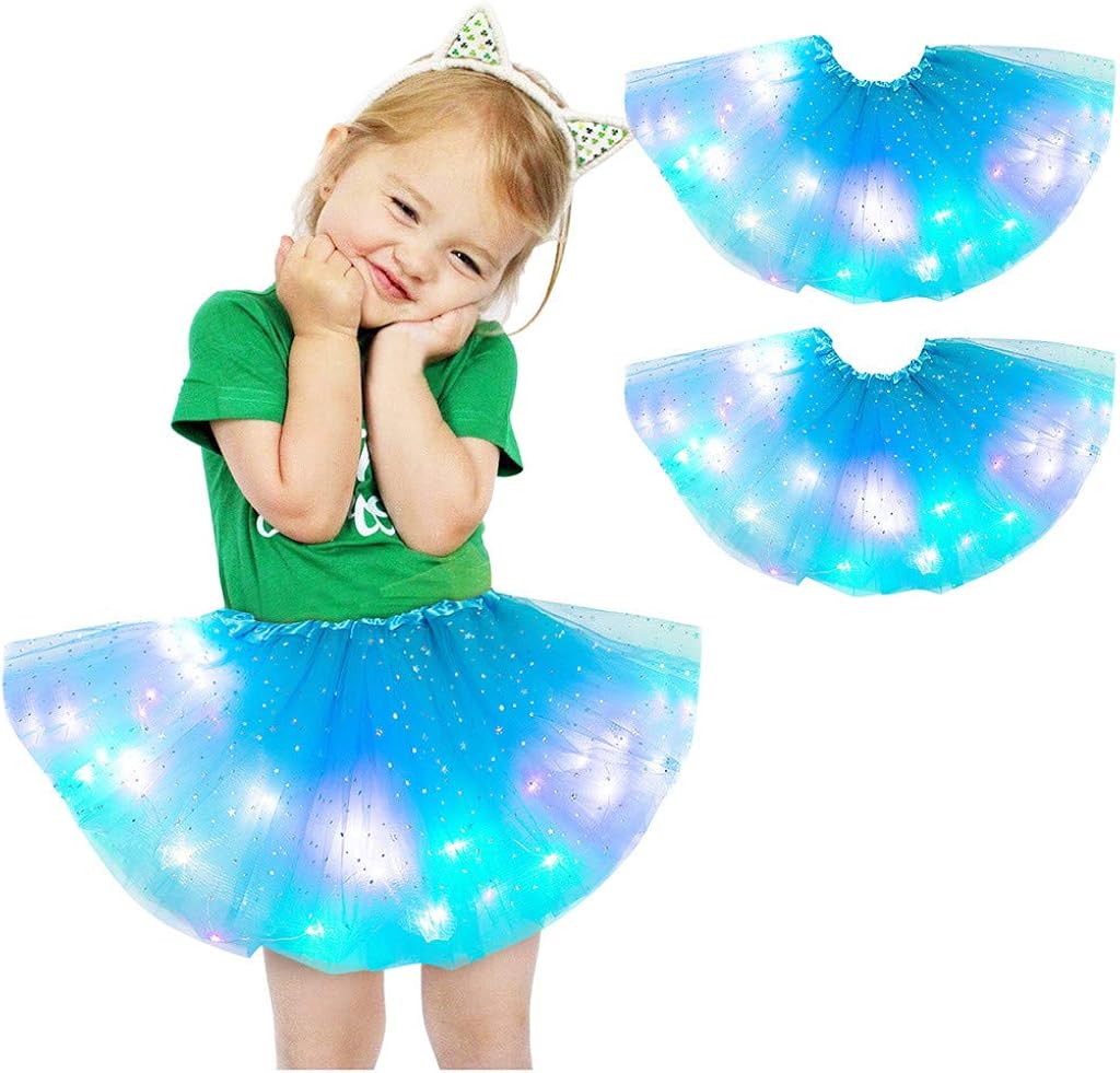 Orderking 2 PCS Baby Tutu Skirt, LED Light Up Tutu Skirts