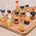 Prextex 72 Pack Plastic Halloween Cupcake Picks Ghost Jack ‘O Lantern and Black Cat Cupcake Toppers
