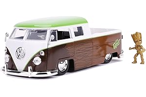 JADA TOYS Marvel Guardians of The Galaxy 1:24 Volkswagen Bus Die-Cast Car & 2.75" Groot Figure, Toys for Kids and Adults