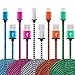 USB Micro Cable, AILIKN (5- Pack 6FT) Android Charging Cords Nylon Braided Extension Cord Compatible with Samsung Galaxy S7 S6 J7 Edge Note 5, Kindle MP3 and More