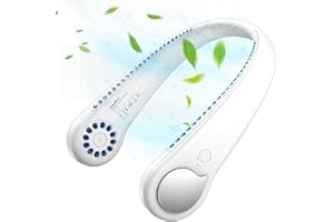 TRILINK Bladeless Neck Fan with 360° Airflow, Portable Hands-Free Small USB Fan - Rechargeable Battery Operated Personal Mini Cooling Fan, Perfect for Kids, Office, Travel, Sports, Household, Outdoor (White)