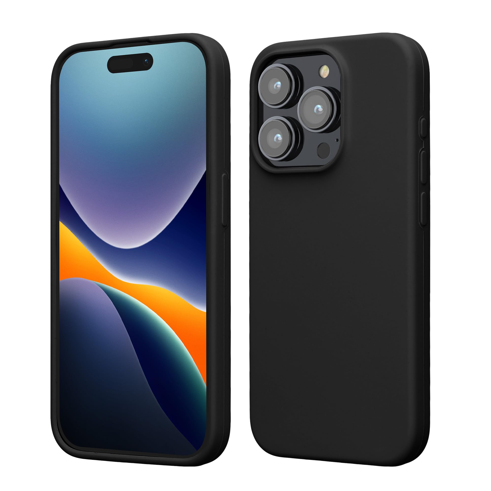 kwmobile Case for iPhone 15 Pro Case - Soft TPU Silicone Cover - Black — image 1