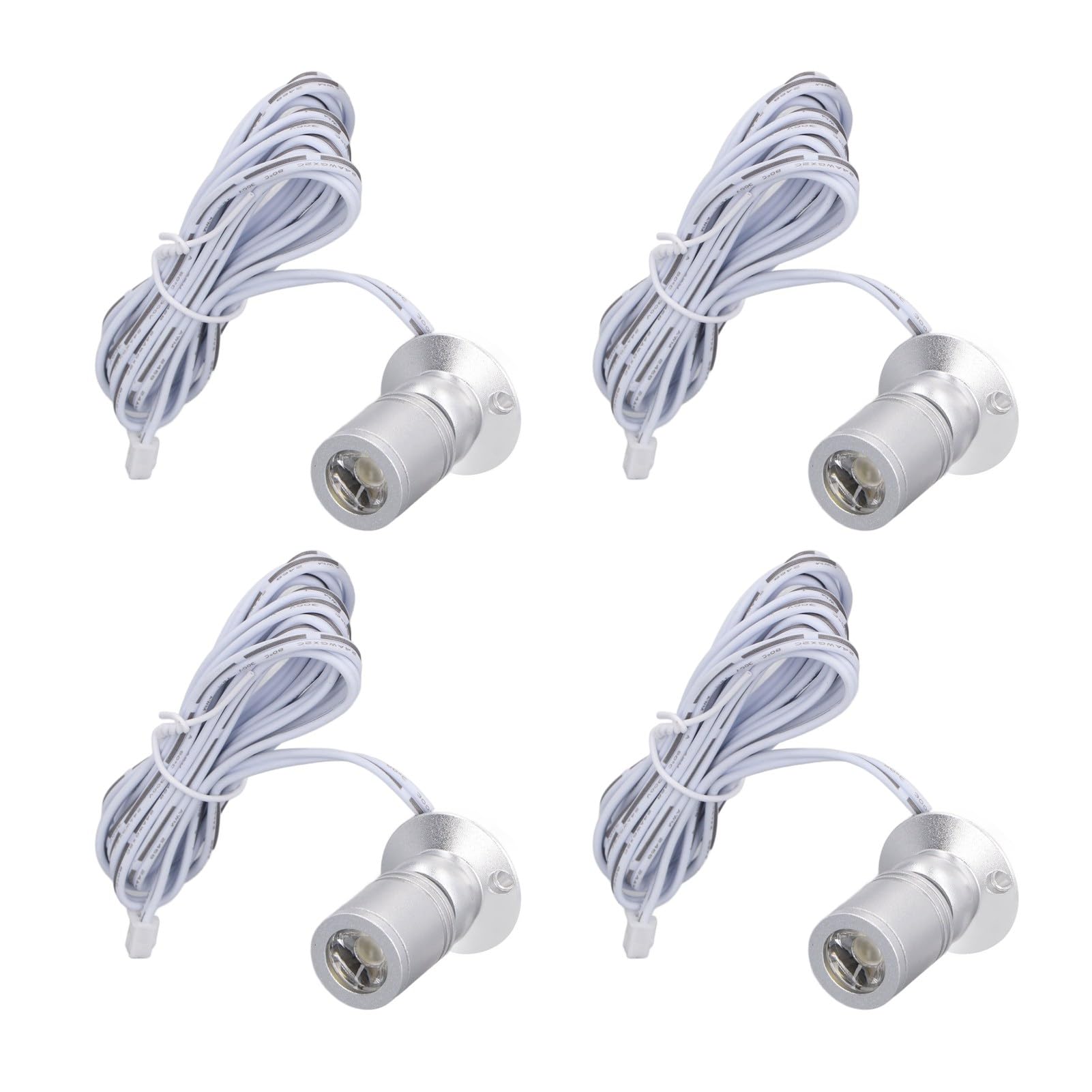 Fockety 4pcs LED Display Spot Lights, 5V Dimmable USB Mini Spotlight with Cable, Little Spotlight Up Lights for Jewelry Showcase, Entryway, and More (Warm Light 3000K)