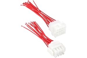 SING F LTD 2pcs 12 Pin 18AWG Molex Electrical Connector Plug Male Female Set with Pigtails for Home Audio Car Audio Motorcycl