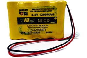 TOP BATTERY SOLUTIONS UNITECH D-A1200BT, SL026-139 Emergency Light Battery 4.8V 1.2Ah