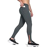 baleaf Men's Winter Running Tights Thermal Cycling Pants Water Resistant Fleece Leggings Zipper Pockets Cold Weather Gear