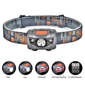 Linkax LED Stirnlampe LED Kopflampe LED Stirnlampen LED Kopflampen Kopfleuchten LED Headlight 4 Lichtmodi für Laufen Joggen C