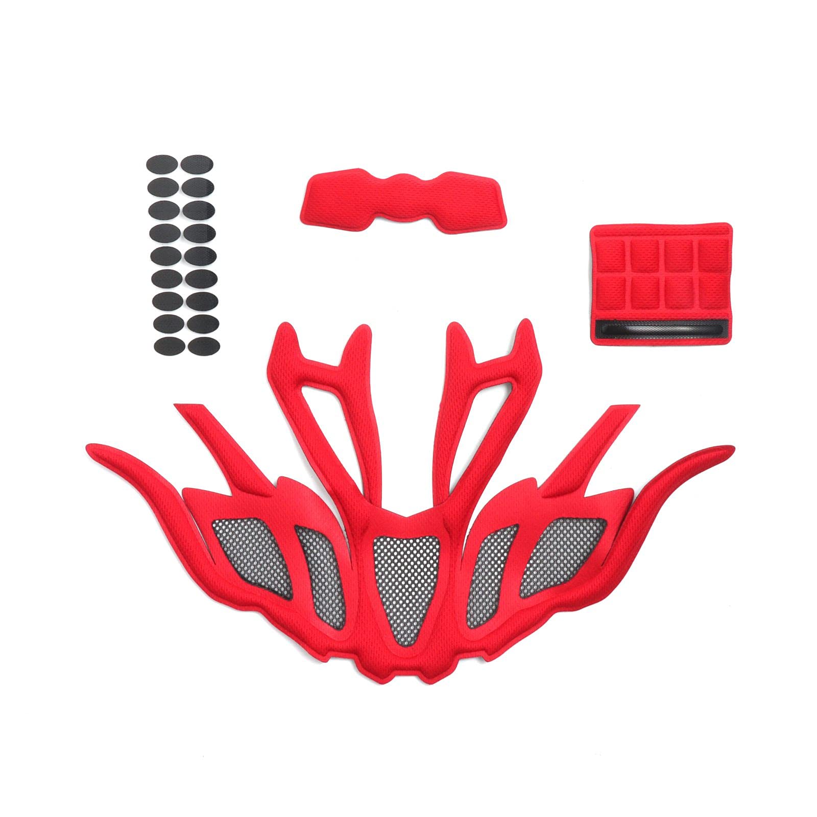 PAXLAMB Helmet Inner Padding Net Foam Pads Kit Sealed Sponge Protective Lining Liners Cushion Mat for Cycling Riding Racing Bike Bicycle Sports Outdoors (Red N J)