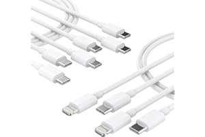 iGENJUN 5Pack USB C Cable 6FT iPhone 15 14 Cord USB C to USB C Cable (3Pack 60W) ​​​​​​​and USB C to Lightning Cable (2Pack 20W) Fast Charging Power Delivery for iPhone Pad Galaxy and More