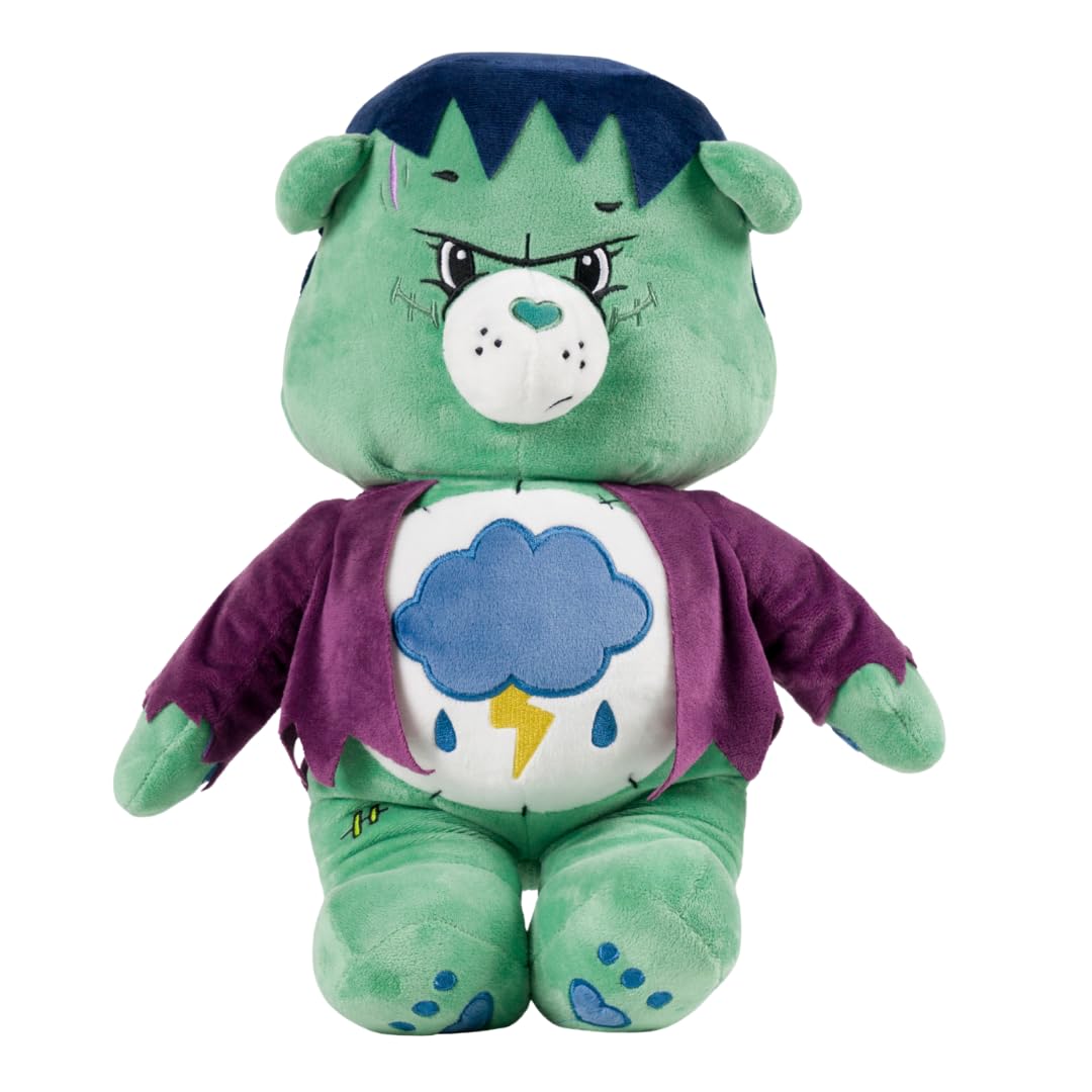Care Bears x Universal Monsters Grumpy Bear Frankenstein Monsters Halloween Bedding Super Soft Cozy Decorative Cuddle Pillow, (Officially Licensed Product) by Franco Collectibles Image