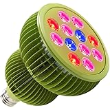 TaoTronics LED Grow Lights Bulb, Grow Lights for Indoor Plants, Plant Lights, Grow Lamp for Hydroponics, Organic Soil, Applicable to Grow Banana, Lemon etc. ( 36W, 3 Bands, FREE E26 Socket )