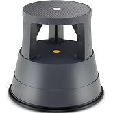 GIANTEX Rolling Step Stool, Library Stool w/Non-Slip Platform, Thick Rubber Ring, Outdoor Indoor Portable Round Step Stools with Wheels for Adults, Seniors, Kids, Max Load 330 lbs