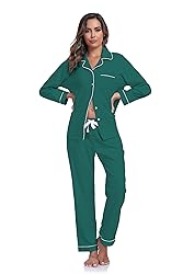COLORFULLEAF Women's 100% Cotton Long Sleeve Pajama