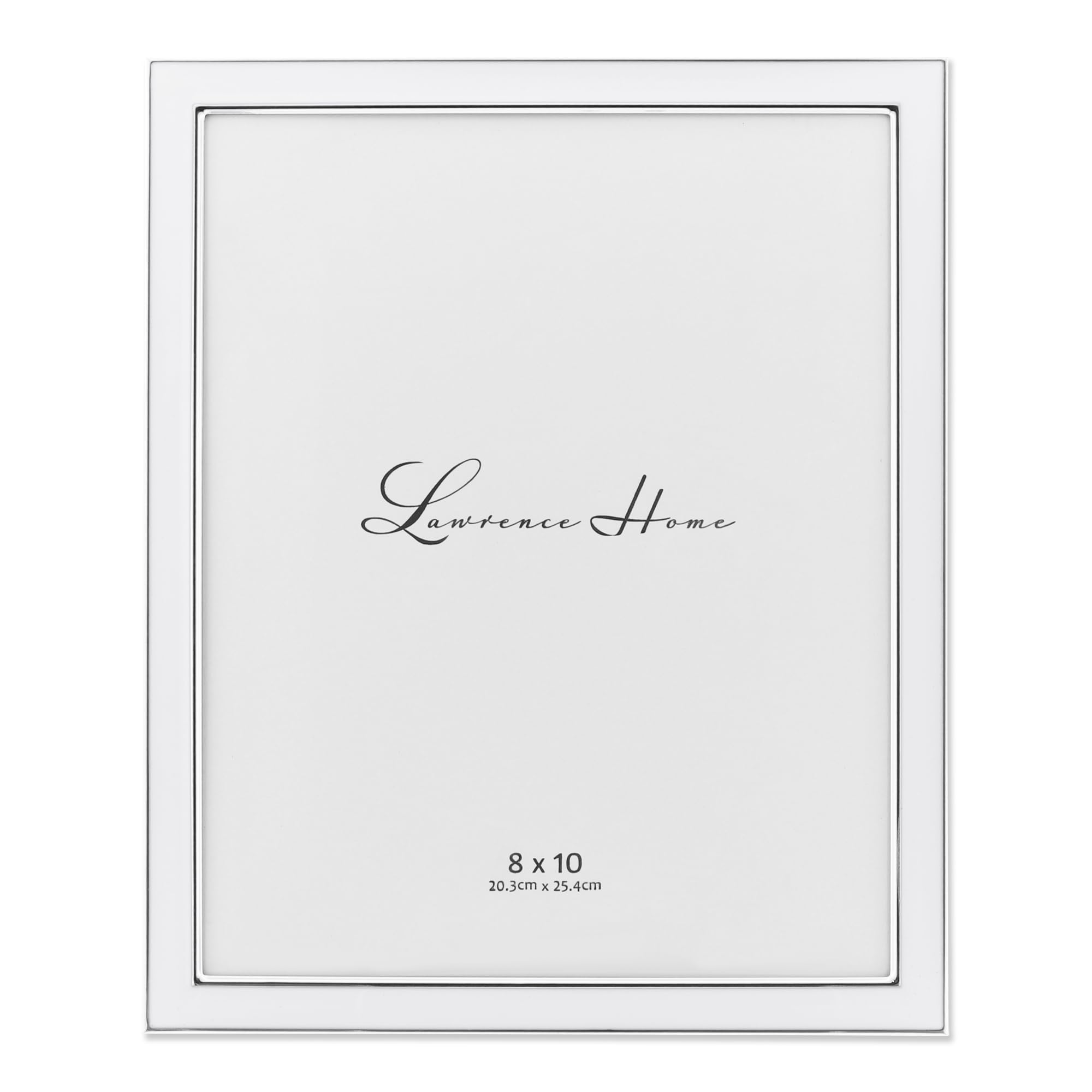 Photo 1 of Lawrence Frames Silver Plated Metal with White Enamel Picture Frame, 8x10