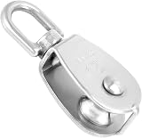 QWORK 12Pcs M25 Single Pulley Block 304 Stainless 360° Swivel Ø6mm Wire 35kg view 4